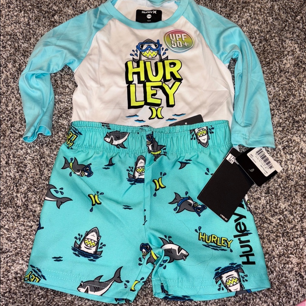 Hurley 12 month boys swim outfit NWT
